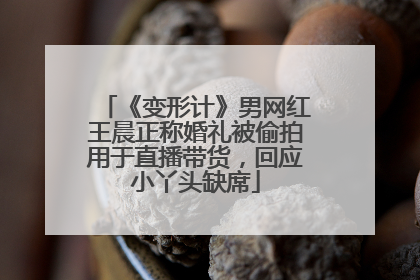 《变形计》男网红王晨正称婚礼被偷拍用于直播带货，回应小丫头缺席