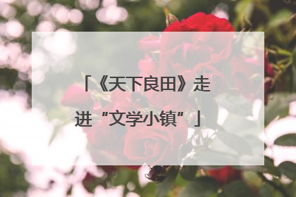 《天下良田》走进“文学小镇”