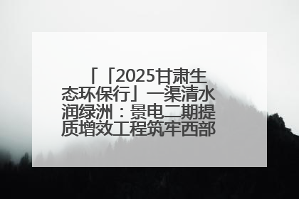 「2025甘肃生态环保行」一渠清水润绿洲：景电二期提质增效工程筑牢西部生态安全屏障