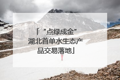 “点绿成金” 湖北首单水生态产品交易落地