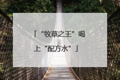 “牧草之王”喝上“配方水”