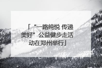 “一路纯悦 传递美好”公益健步走活动在郑州举行