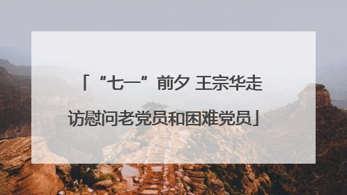 “七一”前夕 王宗华走访慰问老党员和困难党员