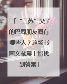 “三苏”父子的巴蜀朋友圈有哪些人？这场书画文献展上能找到答案