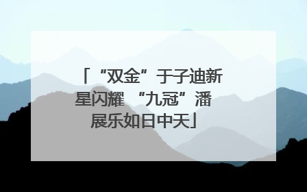 “双金”于子迪新星闪耀 “九冠”潘展乐如日中天