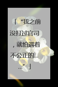 “我之前没打过官司，就怕遇着不公正的……”