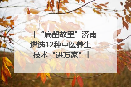 “扁鹊故里”济南遴选12种中医养生技术“进万家”