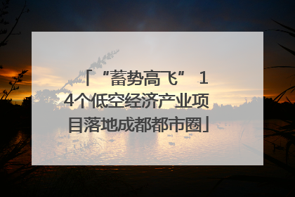 “蓄势高飞” 14个低空经济产业项目落地成都都市圈