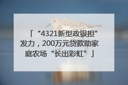 “4321新型政银担”发力，200万元贷款助家庭农场“长出彩虹”