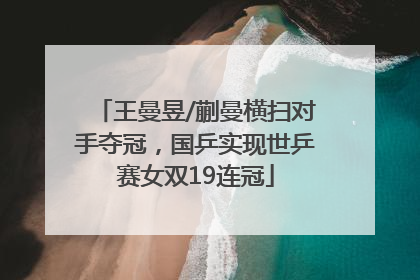 王曼昱/蒯曼横扫对手夺冠，国乒实现世乒赛女双19连冠