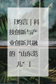 灼言｜科技创新与产业创新共融的“山东范儿”