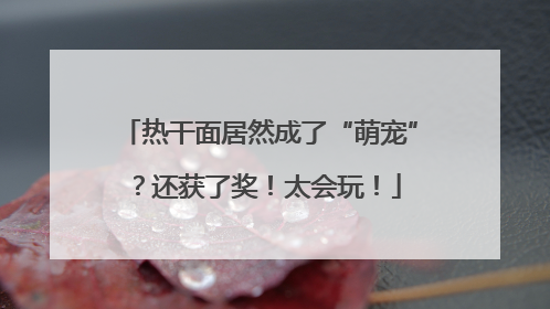 热干面居然成了“萌宠”？还获了奖！太会玩！