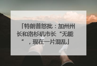 特朗普怒批：加州州长和洛杉矶市长“无能”，现在一片混乱