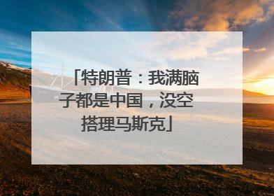 特朗普：我满脑子都是中国，没空搭理马斯克
