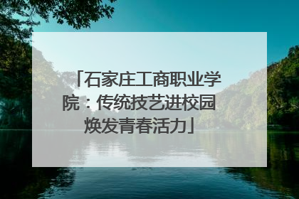 石家庄工商职业学院：传统技艺进校园焕发青春活力