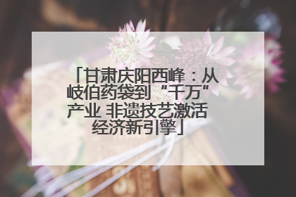 甘肃庆阳西峰：从岐伯药袋到“千万”产业 非遗技艺激活经济新引擎