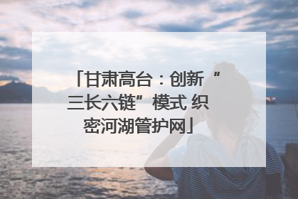 甘肃高台：创新“三长六链”模式 织密河湖管护网