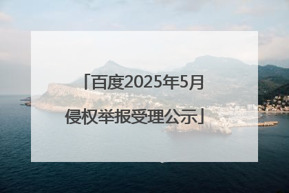 百度2025年5月侵权举报受理公示