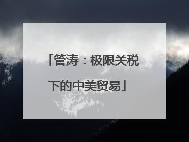 管涛：极限关税下的中美贸易
