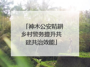 神木公安精耕乡村警务提升共建共治效能
