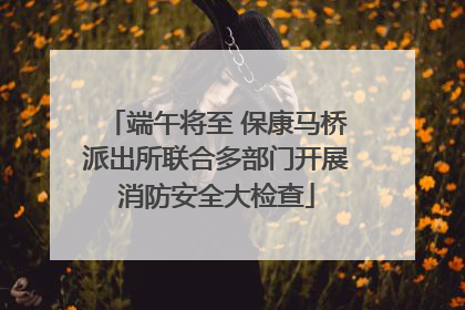 端午将至 保康马桥派出所联合多部门开展消防安全大检查