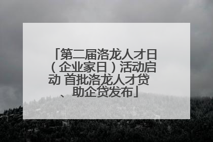第二届洛龙人才日（企业家日）活动启动 首批洛龙人才贷、助企贷发布