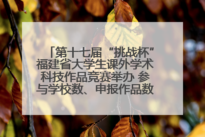 第十七届“挑战杯”福建省大学生课外学术科技作品竞赛举办 参与学校数、申报作品数创历史新高