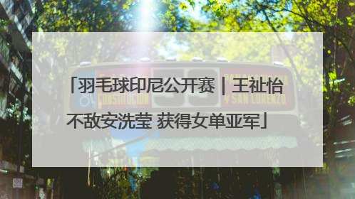 羽毛球印尼公开赛｜王祉怡不敌安洗莹 获得女单亚军