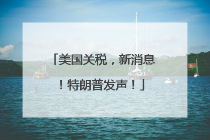 美国关税，新消息！特朗普发声！