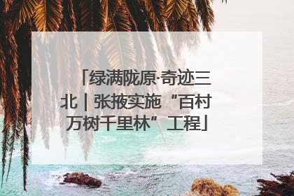 绿满陇原·奇迹三北｜张掖实施“百村万树千里林”工程