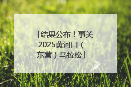 结果公布！事关2025黄河口（东营）马拉松