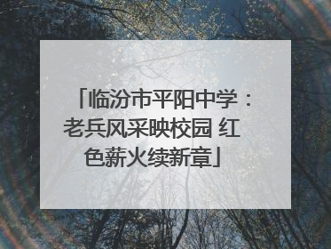 临汾市平阳中学：老兵风采映校园 红色薪火续新章