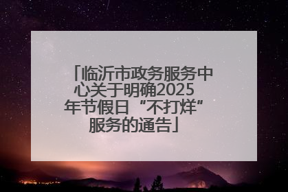 临沂市政务服务中心关于明确2025年节假日“不打烊”服务的通告