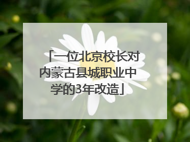 一位北京校长对内蒙古县城职业中学的3年改造
