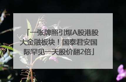 一张牌照引爆A股港股大金融板块！国泰君安国际罕见一天股价翻2倍