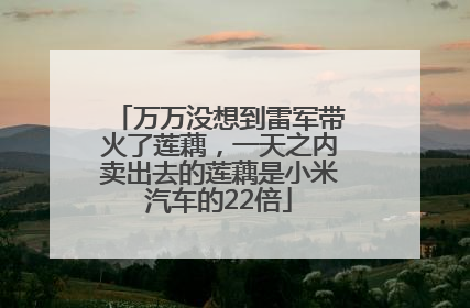 万万没想到雷军带火了莲藕，一天之内卖出去的莲藕是小米汽车的22倍