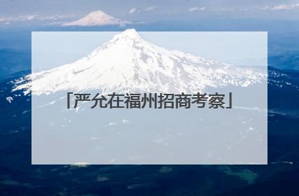 严允在福州招商考察