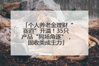 个人养老金理财“赛道”升温！35只产品“同场角逐”，固收类成主力