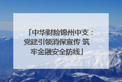 中华财险锦州中支：党建引领消保宣传 筑牢金融安全防线