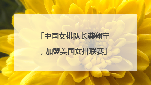 中国女排队长龚翔宇，加盟美国女排联赛