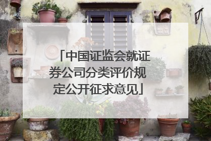 中国证监会就证券公司分类评价规定公开征求意见