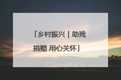 乡村振兴｜助残捐赠 用心关怀