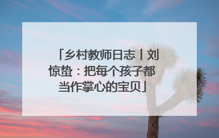 乡村教师日志丨刘惊蛰：把每个孩子都当作掌心的宝贝