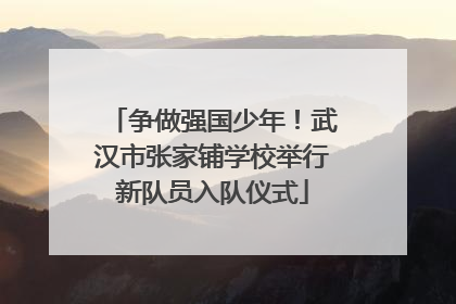 争做强国少年！武汉市张家铺学校举行新队员入队仪式