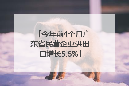 今年前4个月广东省民营企业进出口增长5.6%