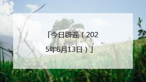 今日辟谣（2025年6月13日）