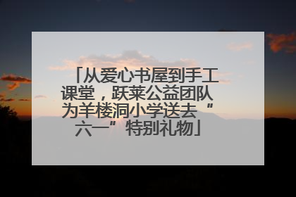 从爱心书屋到手工课堂，跃莱公益团队为羊楼洞小学送去“六一”特别礼物