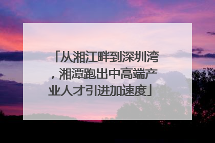 从湘江畔到深圳湾，湘潭跑出中高端产业人才引进加速度