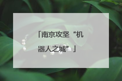 南京攻坚“机器人之城”