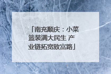 南充顺庆：小菜篮装满大民生 产业链拓宽致富路